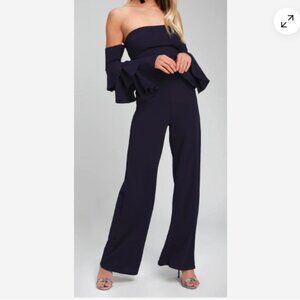 Lulus Off-the-Shoulder Flounce Sleeve Jumpsuit